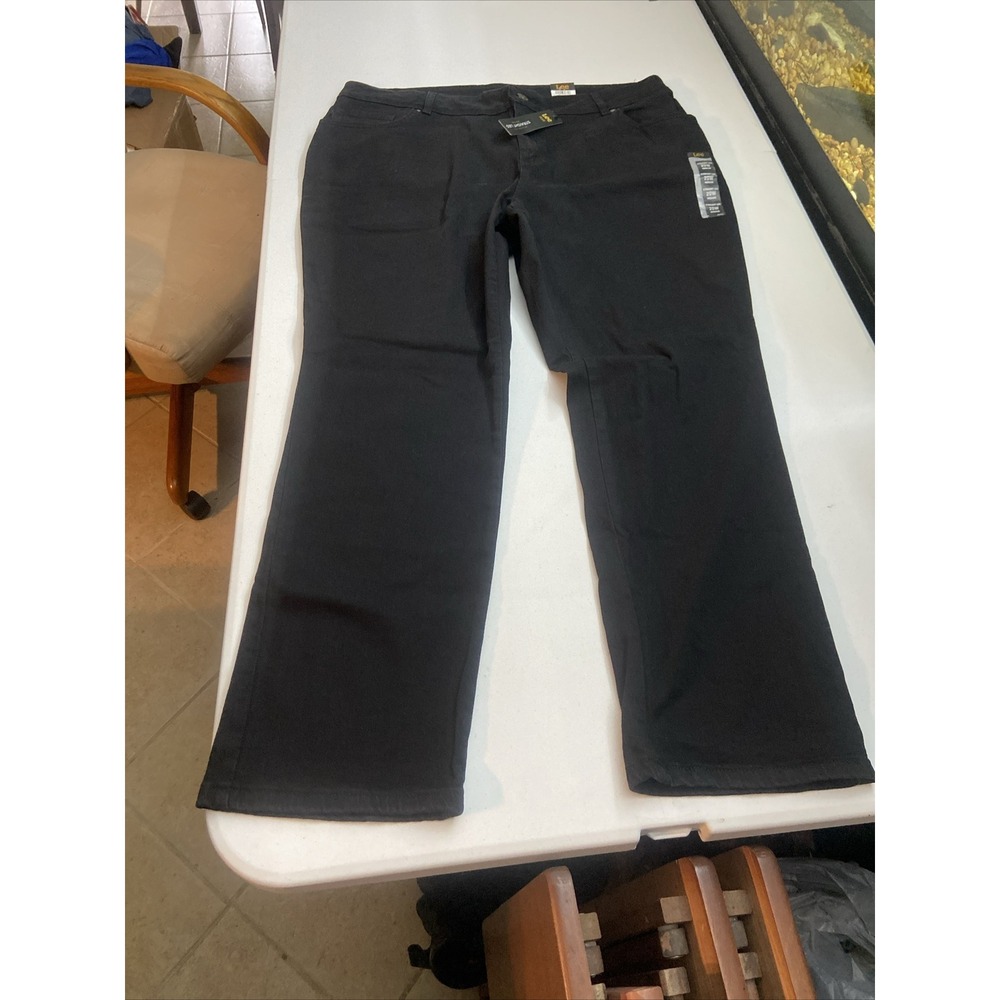 Lee Plus Jeans 20w Inseam 31 Black Women's Relaxed Fit Mid Rise Straight